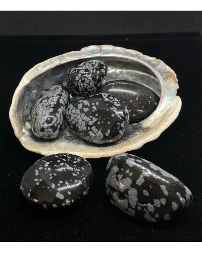 Obsidienne Neige Roulée PIERRES ROULÉES