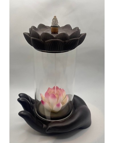 Porte-Encens Backflow Bouteille Lotus 20cm PORTE-ENCENS BACKFLOW