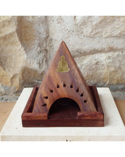 Porte encens Bois PYRAMIDE PURIFICATION MINERAUX