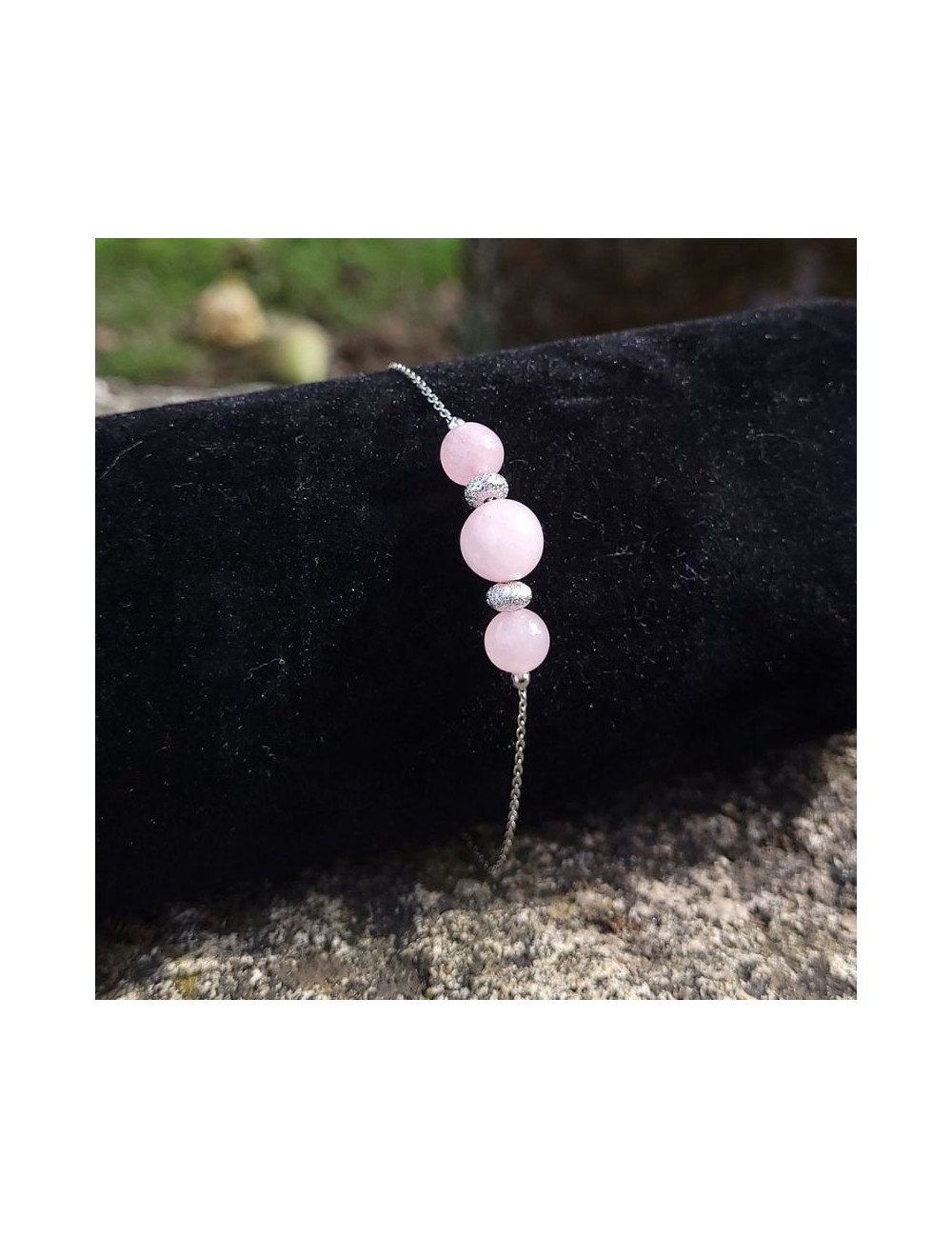 Boucles d'oreilles Perle Quartz Rose 10mm