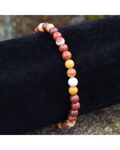 Bracelet Jaspe Mokaïte perles 4mm Bracelets