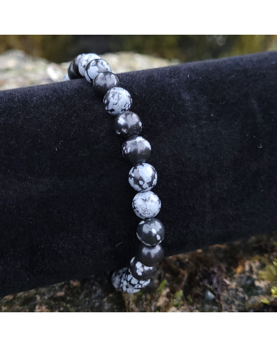 Bracelet Obsidienne neige 6mm Bracelets