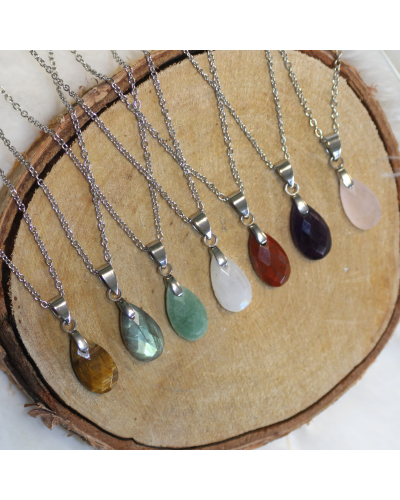 Collier Goutte Lithothérapie BIJOUX