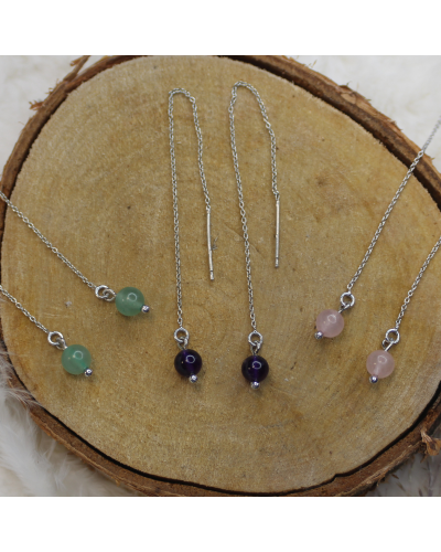 Chaînes d'Oreilles Lithothérapie ARGENT 925 BIJOUX