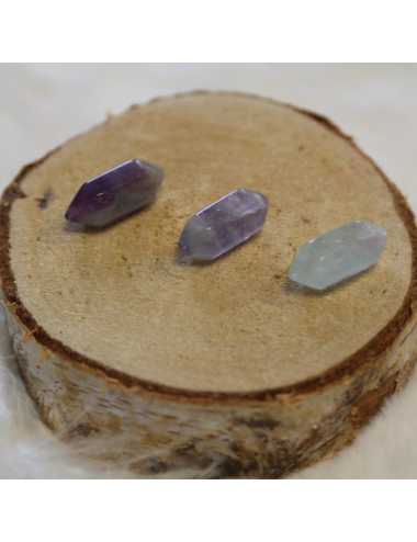 Double Pointes Cristal de fluorite ≈2cm ( LOT DE 3) ESPACE DES CREATEURS