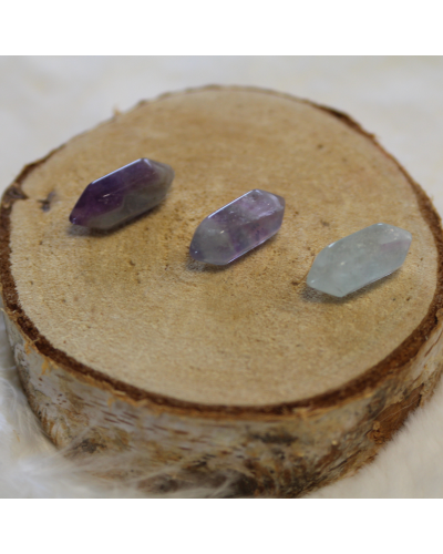 Double Pointes Cristal de fluorite ≈2cm ( LOT DE 3) ESPACE DES CREATEURS