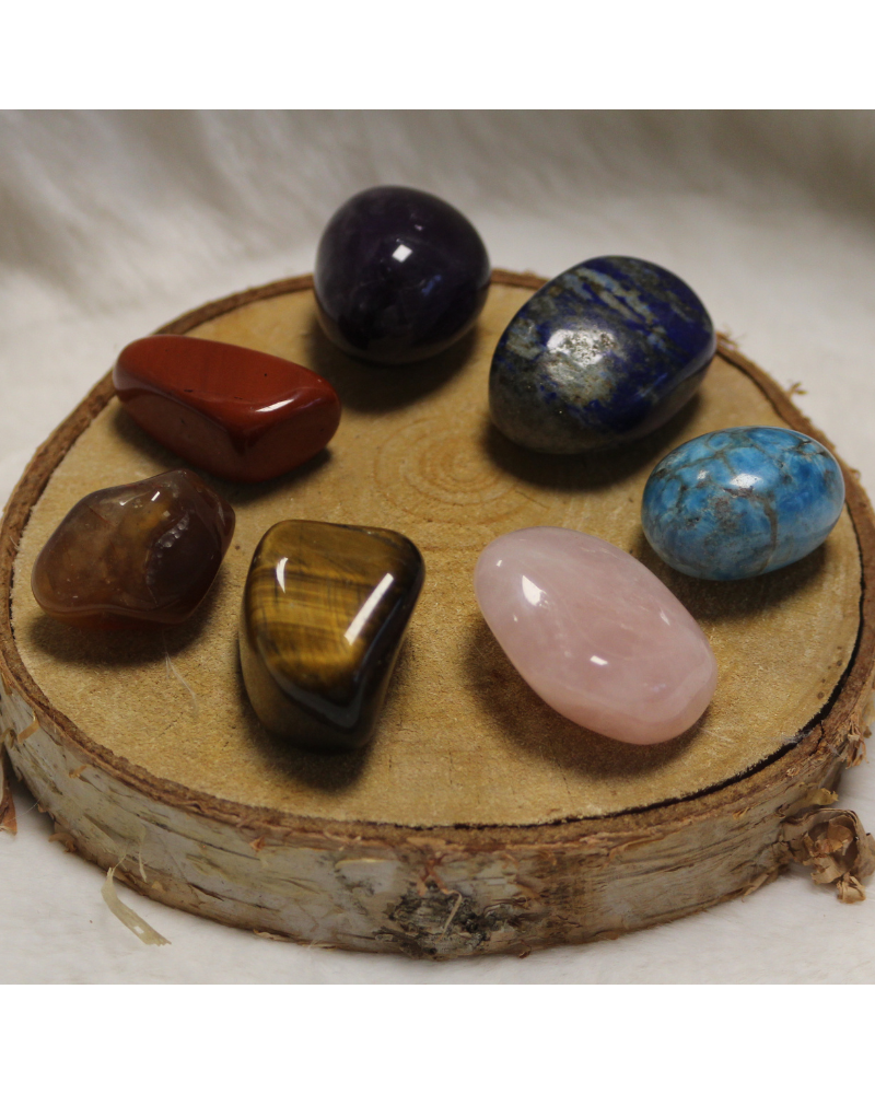 Coffret pierres roulées 7 Chakras PIERRES ROULÉES