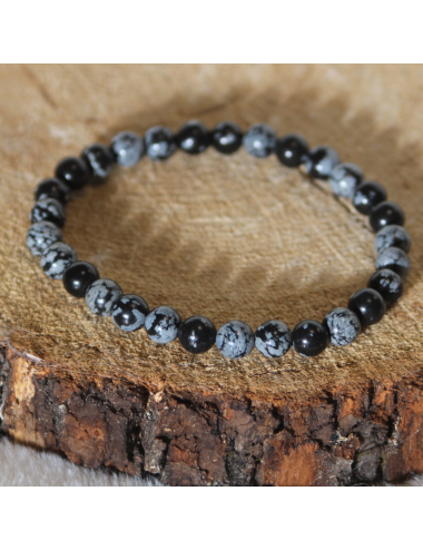 Bracelet Obsidienne neige 6mm Bracelets