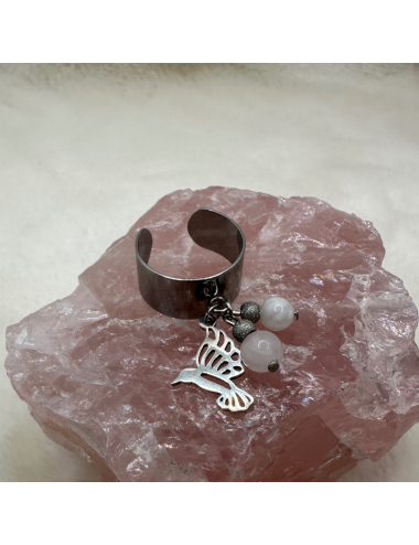 Bague ajustable Pierre de Lune- Quartz Collier / Pendentif