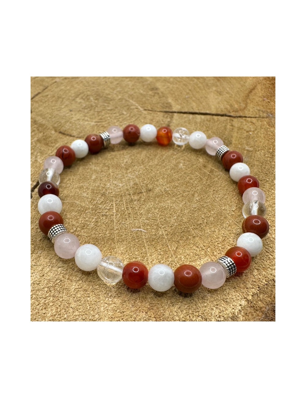 Bracelet UNIQUE Pierre de Lune-Cristal de roche - Jaspe- Cornaline-Quartz BIJOUX Bracelet UNIQUE Pierre de Lune-Cristal de roche - Jaspe- Cornaline-Quartz BIJOUX