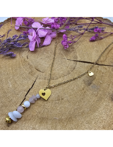 Collier Unique Pierre de Lune-Quartz Collier / Pendentif