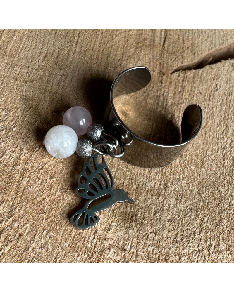 Bague Lithothérapie Pierre Naturelle – Ajustable & Énergétique