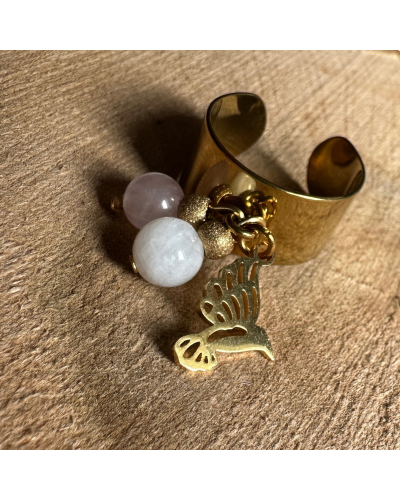 Bague Lithothérapie Pierre Naturelle – Ajustable & Énergétique