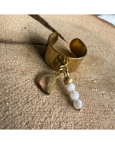 Bague Lithothérapie Pierre Naturelle – Ajustable & Énergétique