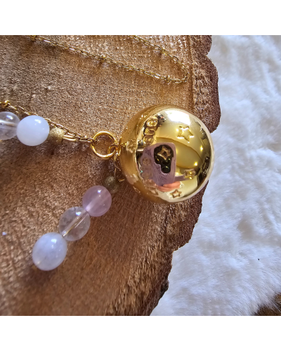 Bola Lithothérapie UNIQUE Pierre de Lune – Quartz – Cristal  Douceur & Lien Sensoriel Maman-Bébé