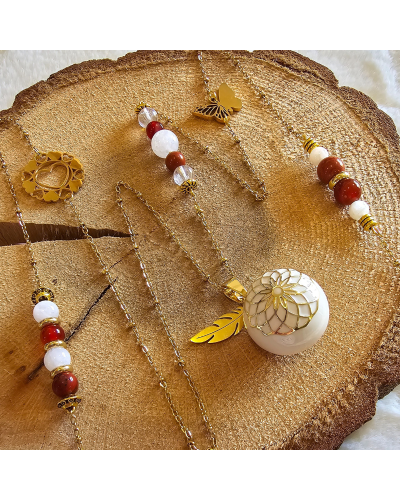 Bola Lithothérapie UNIQUE Pierre de Lune – Quartz – Cristal  Douceur & Lien Sensoriel Maman-Bébé