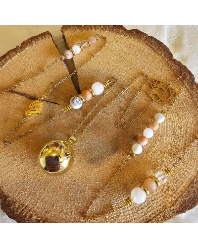 Bola Lithothérapie UNIQUE Howlite – Pierre de Soleil – Pierre de Lune