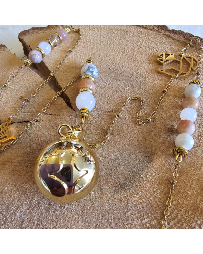 Bola Lithothérapie UNIQUE Howlite – Pierre de Soleil – Pierre de Lune