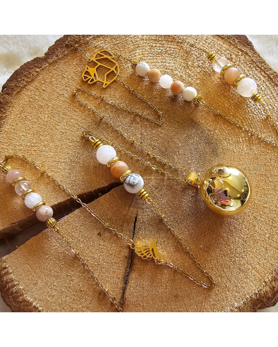 Bola Lithothérapie UNIQUE Howlite – Pierre de Soleil – Pierre de Lune