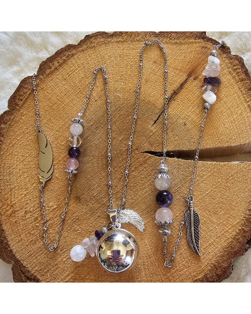 Bola Lithothérapie UNIQUE Pierre de Lune – Quartz – Cristal  Douceur & Lien Sensoriel Maman-Bébé