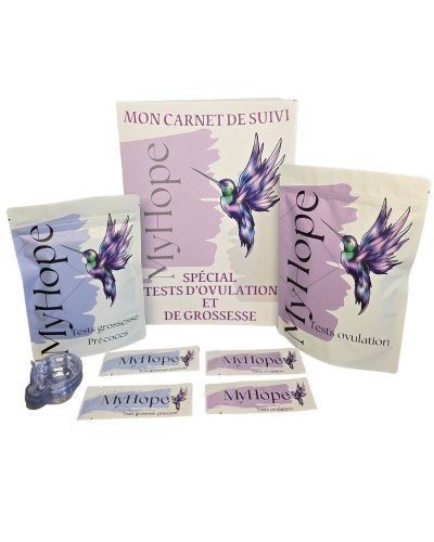 Kit Fertilité Complet – 50 Tests Ovulation + 20 Tests Grossesse Précoce + Carnet de Suivi + 30 Coupelles