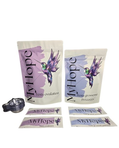 Kit fertilité –50 Ovulation + 10 Grossesse Précoces MyHope – Détection hCG 10 mUI/ml – Résultat rapide