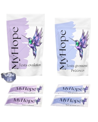 Kit fertilité –50 Ovulation + 10 Grossesse Précoces MyHope – Détection hCG 10 mUI/ml – Résultat rapide