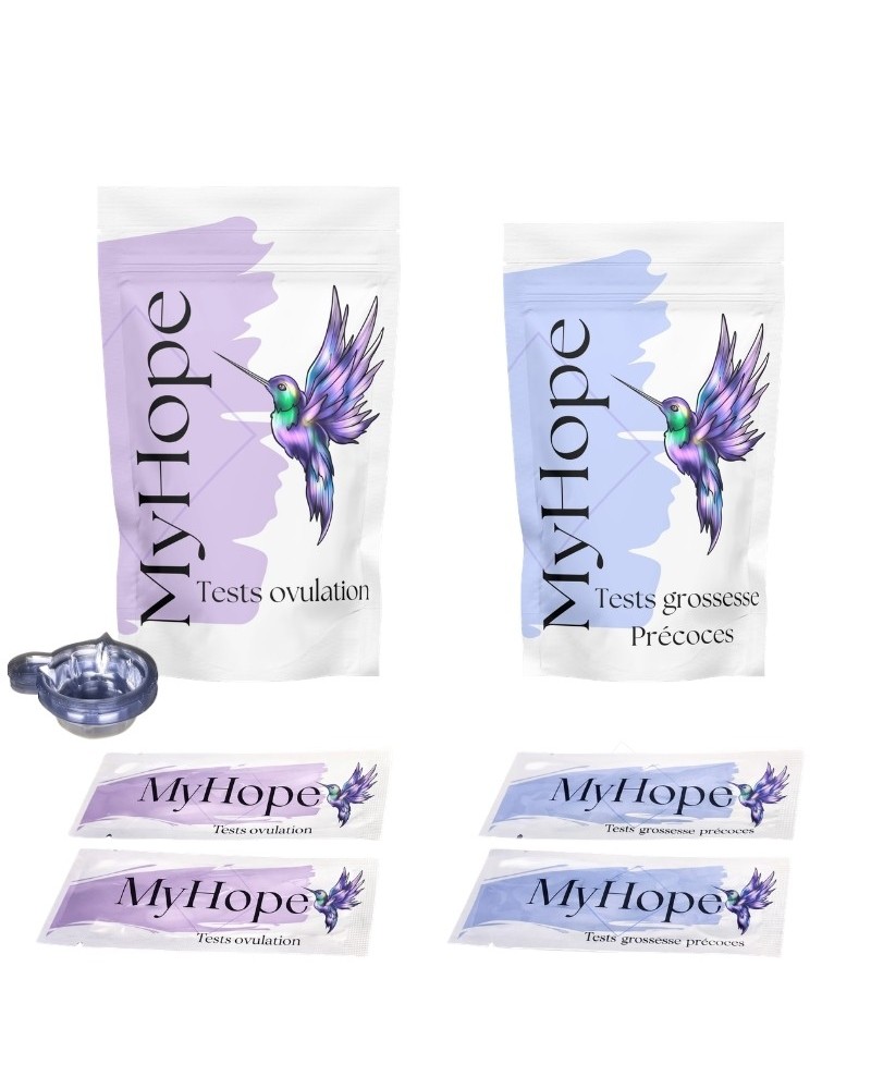 Kit fertilité –20 Ovulation + 10 Grossesse Précoces MyHope – Détection hCG 10 mUI/ml – Résultat rapide
