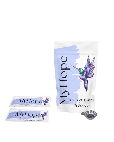 10 Tests de Grossesse Précoces +5 Coupelles–Haute Sensibilité –MyHope