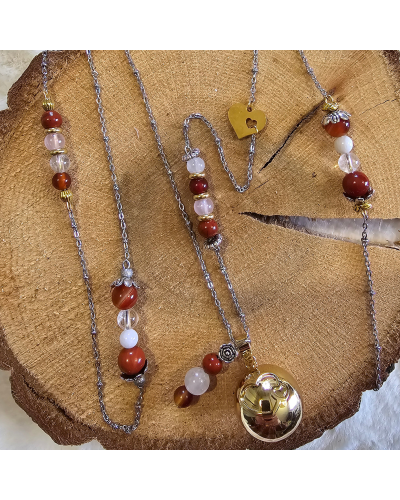 Bola Lithothérapie UNIQUE Pierre de Lune – Quartz – Cristal  Douceur & Lien Sensoriel Maman-Bébé