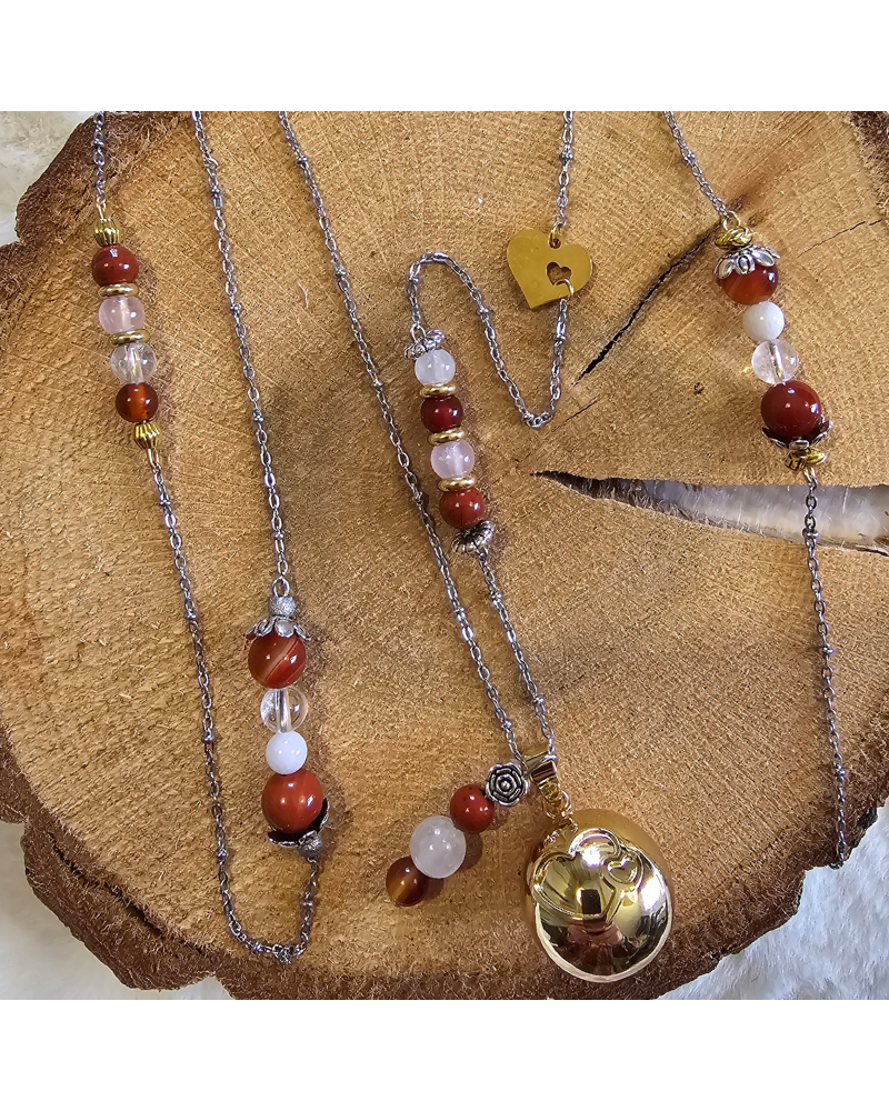 Bola Lithothérapie UNIQUE Pierre de Lune – Quartz – Cristal  Douceur & Lien Sensoriel Maman-Bébé