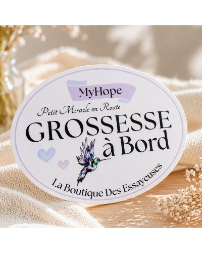 Sticker voiture Grossesse à Bord 12x15 cm – Petit Miracle