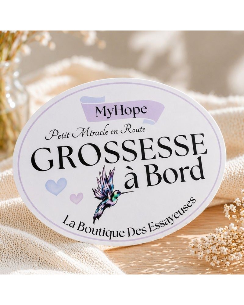 Sticker voiture Grossesse à Bord 12x15 cm – Petit Miracle