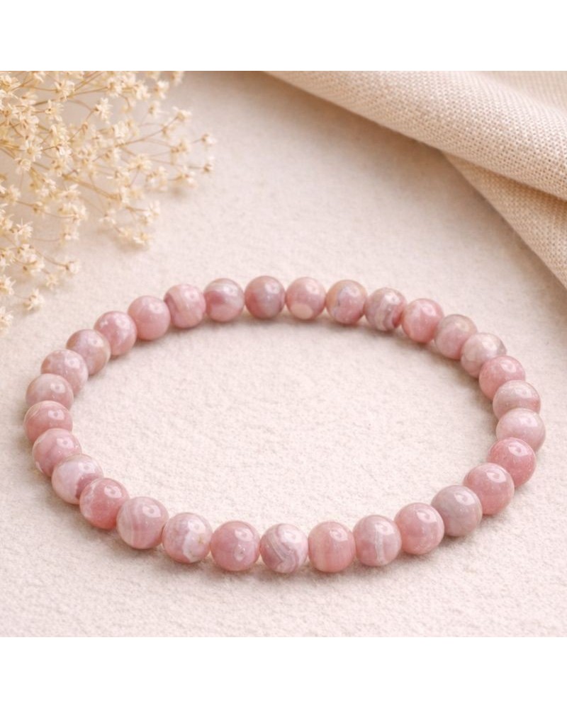 Bracelet Rhodochrosite – Émotions, Pardon & Chakra du Cœur | Lithothérapie