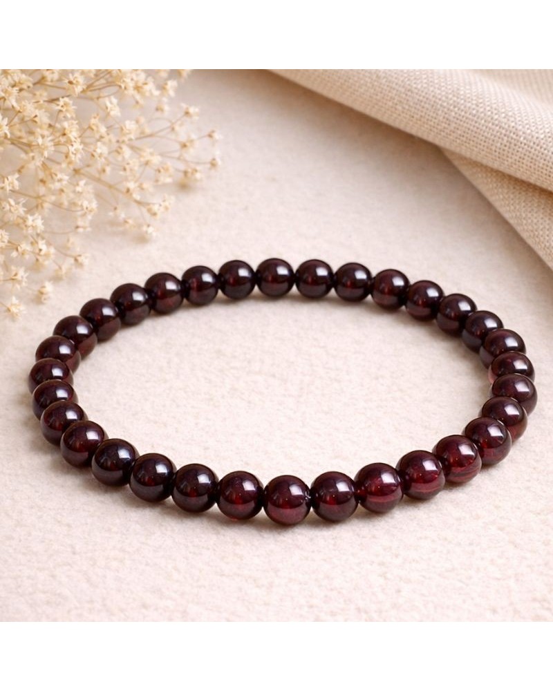Bracelet Grenat 6 mm – Énergie Vitale, Créativité & Chakra Racine  Lithothérapie