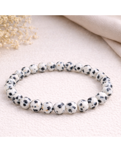 Bracelet Jaspe Dalmatien – Ancrage, Joie & Chakra Racine  Lithothérapie