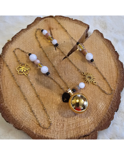 Bola Lithothérapie UNIQUE Howlite – Pierre de Soleil – Pierre de Lune