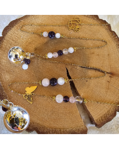 Bola Lithothérapie UNIQUE Pierre de Lune – Quartz – Cristal  Douceur & Lien Sensoriel Maman-Bébé