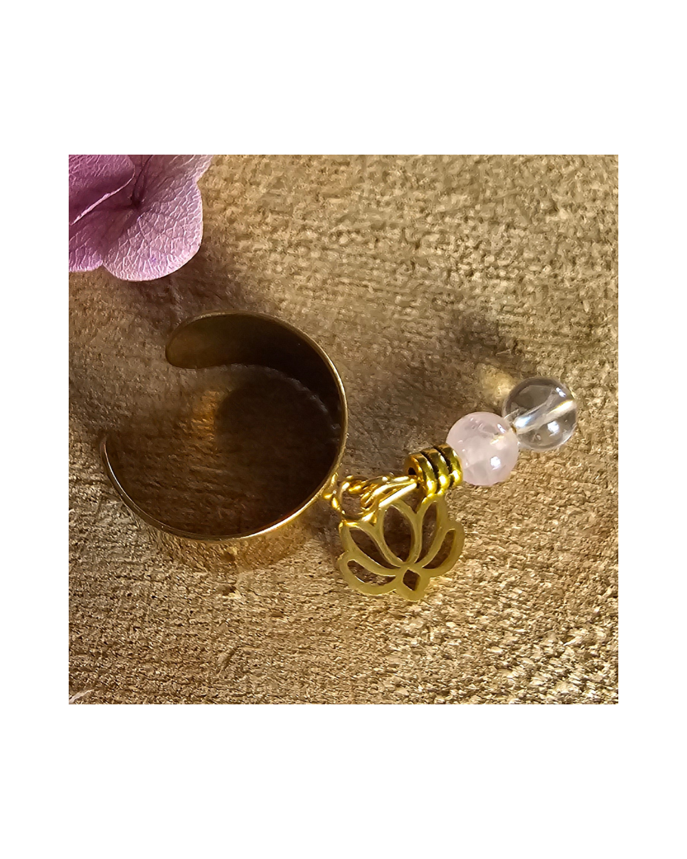 Bague Lithothérapie Pierre Naturelle – Ajustable & Énergétique