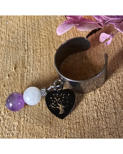 Bague Lithothérapie Pierre Naturelle – Ajustable & Énergétique