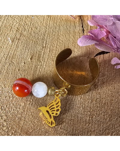 Bague Lithothérapie Pierre Naturelle – Ajustable & Énergétique
