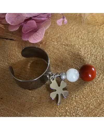 Bague Lithothérapie Pierre Naturelle – Ajustable & Énergétique