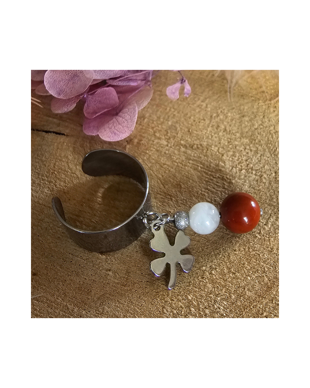 Bague Lithothérapie Pierre Naturelle – Ajustable & Énergétique