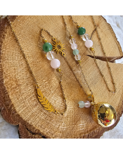 Bola Lithothérapie UNIQUE Aventurine – Quartz – Cristal  Douceur & Lien Sensoriel Maman-Bébé
