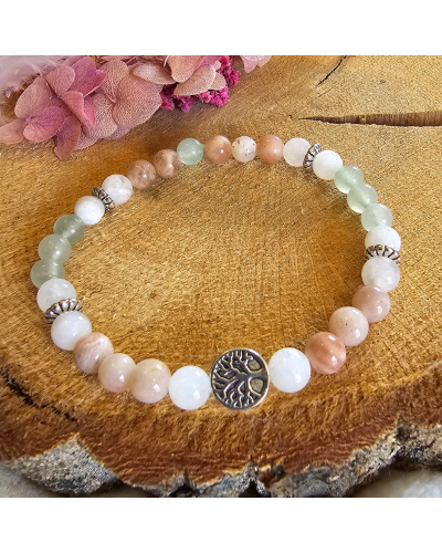 Bracelet UNIQUE Pierre de Lune – Aventurine – Pierre de soleil