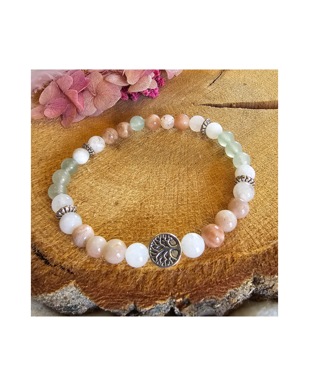 Bracelet UNIQUE Pierre de Lune – Aventurine – Pierre de soleil
