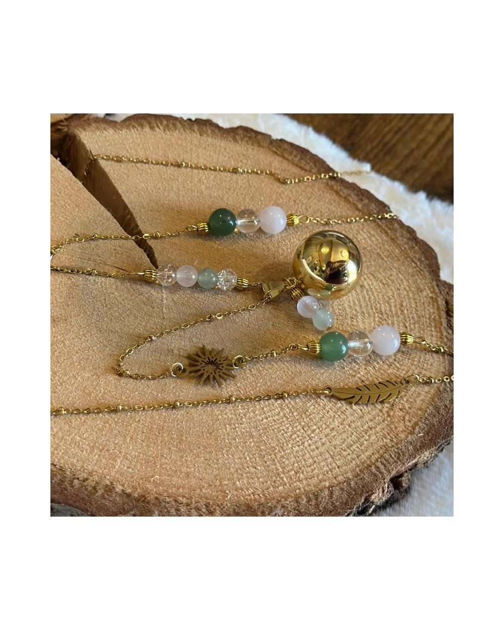Bola Lithothérapie UNIQUE Aventurine – Quartz – Cristal  Douceur & Lien Sensoriel Maman-Bébé