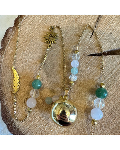 Bola Lithothérapie UNIQUE Aventurine – Quartz – Cristal  Douceur & Lien Sensoriel Maman-Bébé