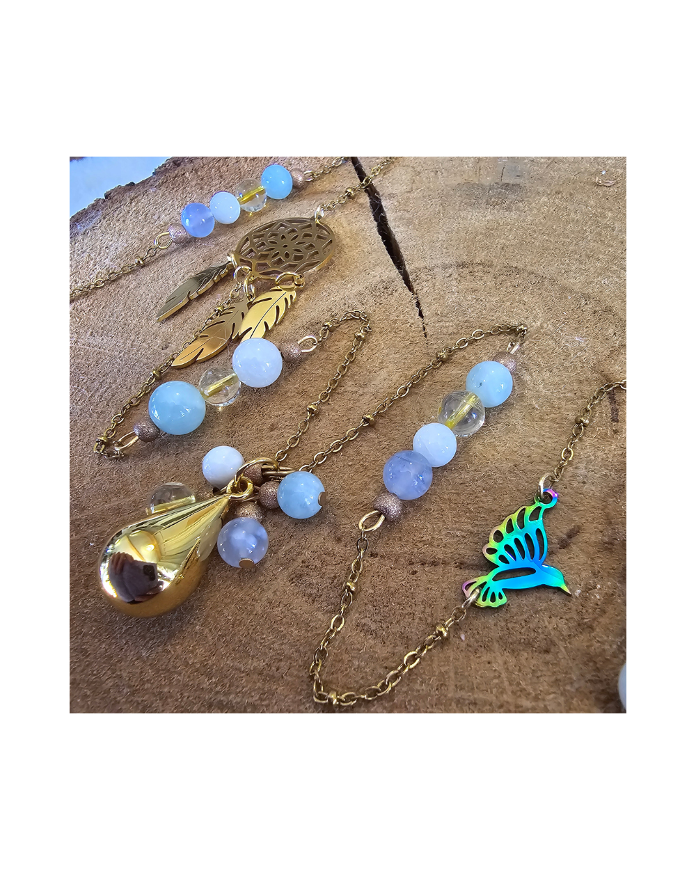 Bola grossesse Pierre de Lune, Citrine, Calcédoine & Aigue-Marine | MyHope