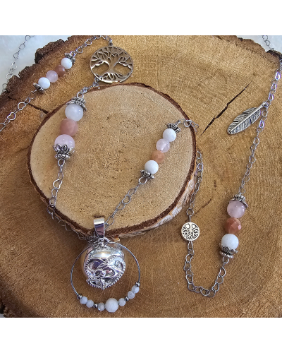 Bola grossesse Pierre de Lune, Quartz Rose & Pierre de Soleil | MyHope